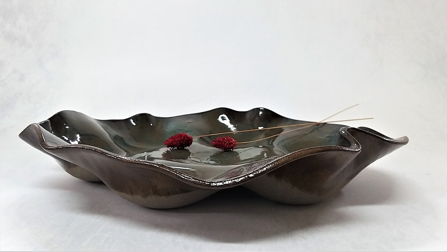 Brown Ceramic Modern Seder Plate