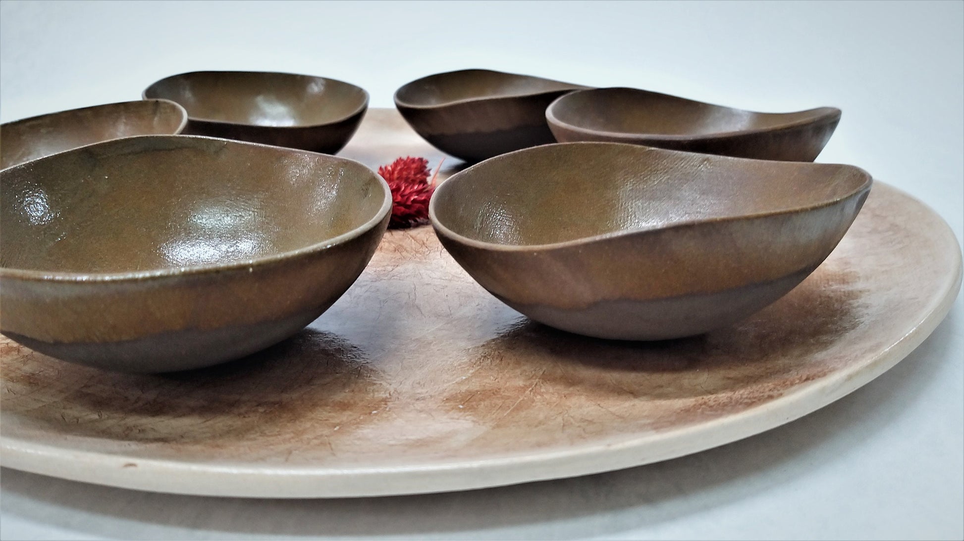 Brown Dry Fruit Ceramic Tray