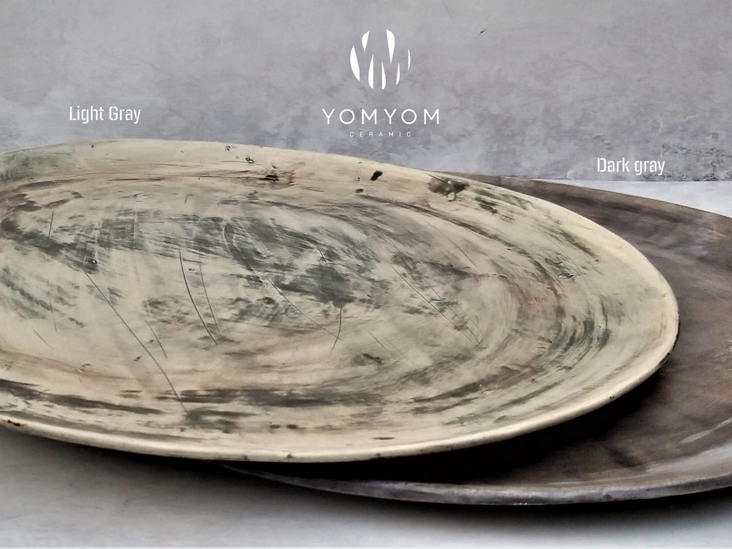Gray ceramic tray