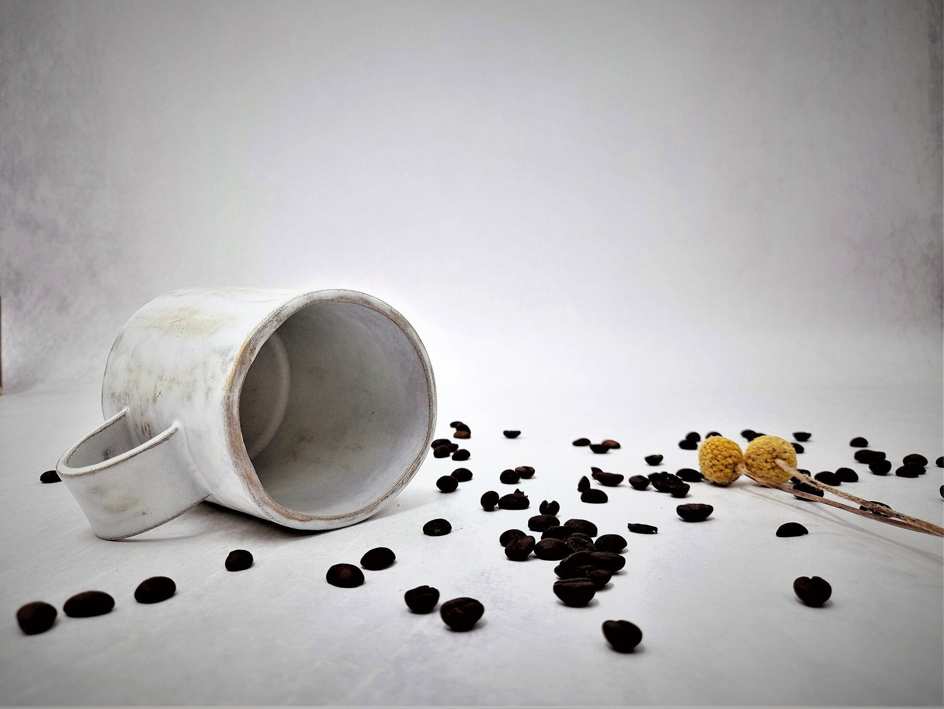 White-Beige Coffee Mug