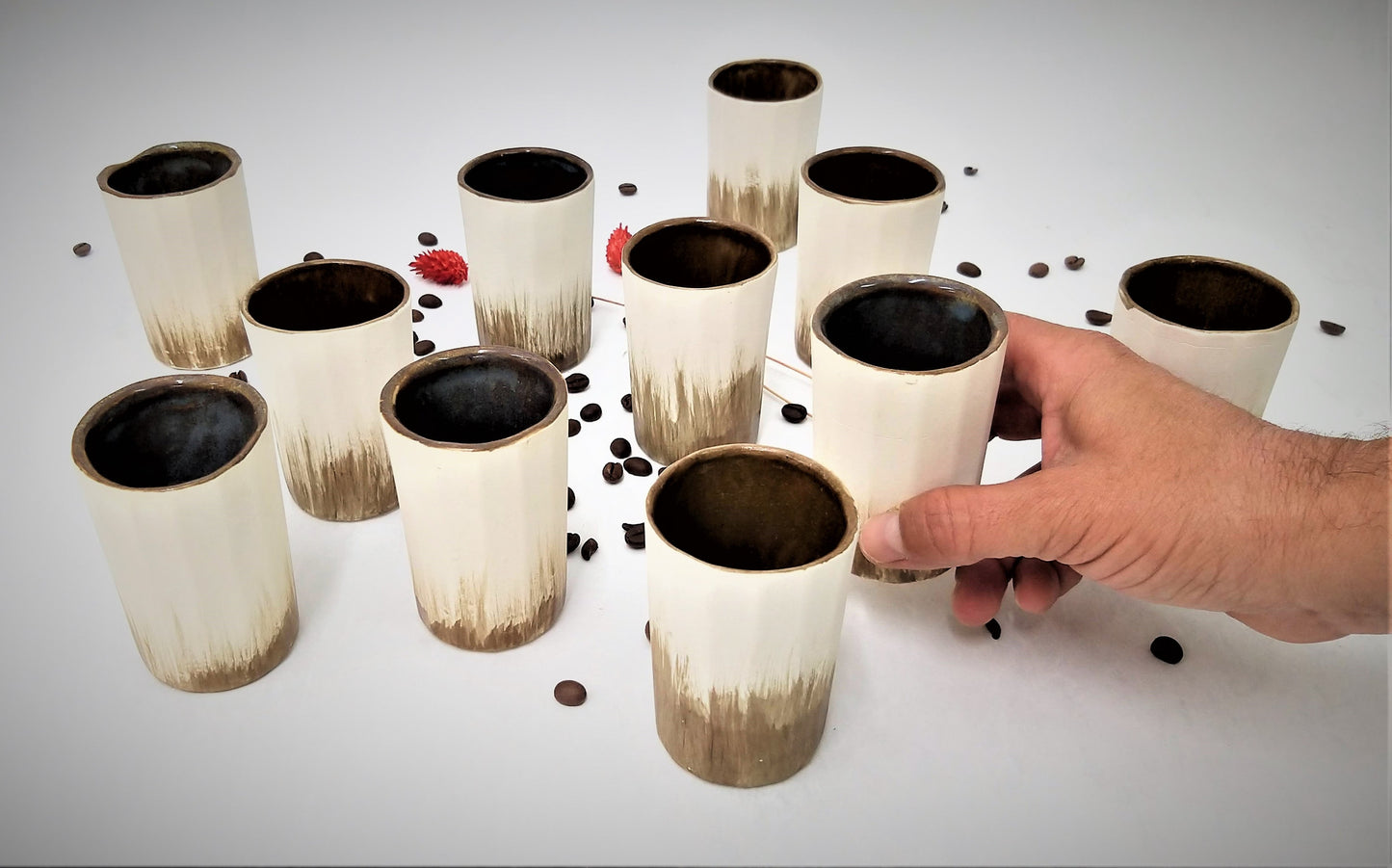 Small handmade ceramic cups
