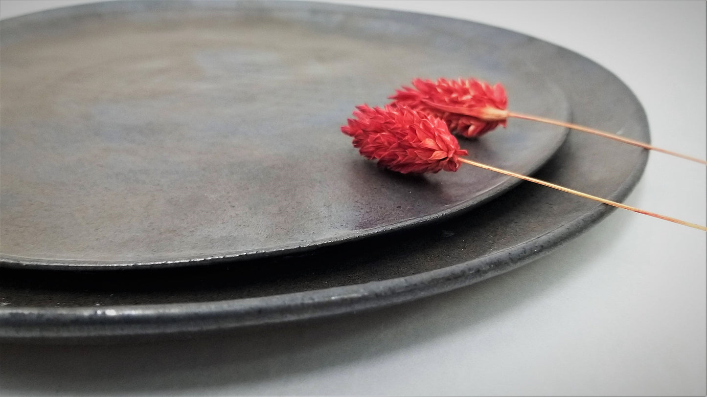 Black rastic ceramic plates