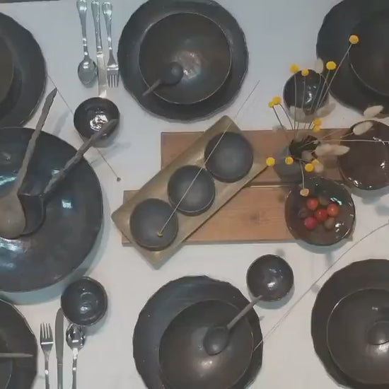Video Ceramic Dinnerware Black Set