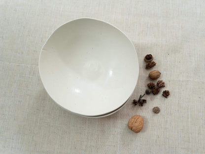Top view of white ceramic bowl