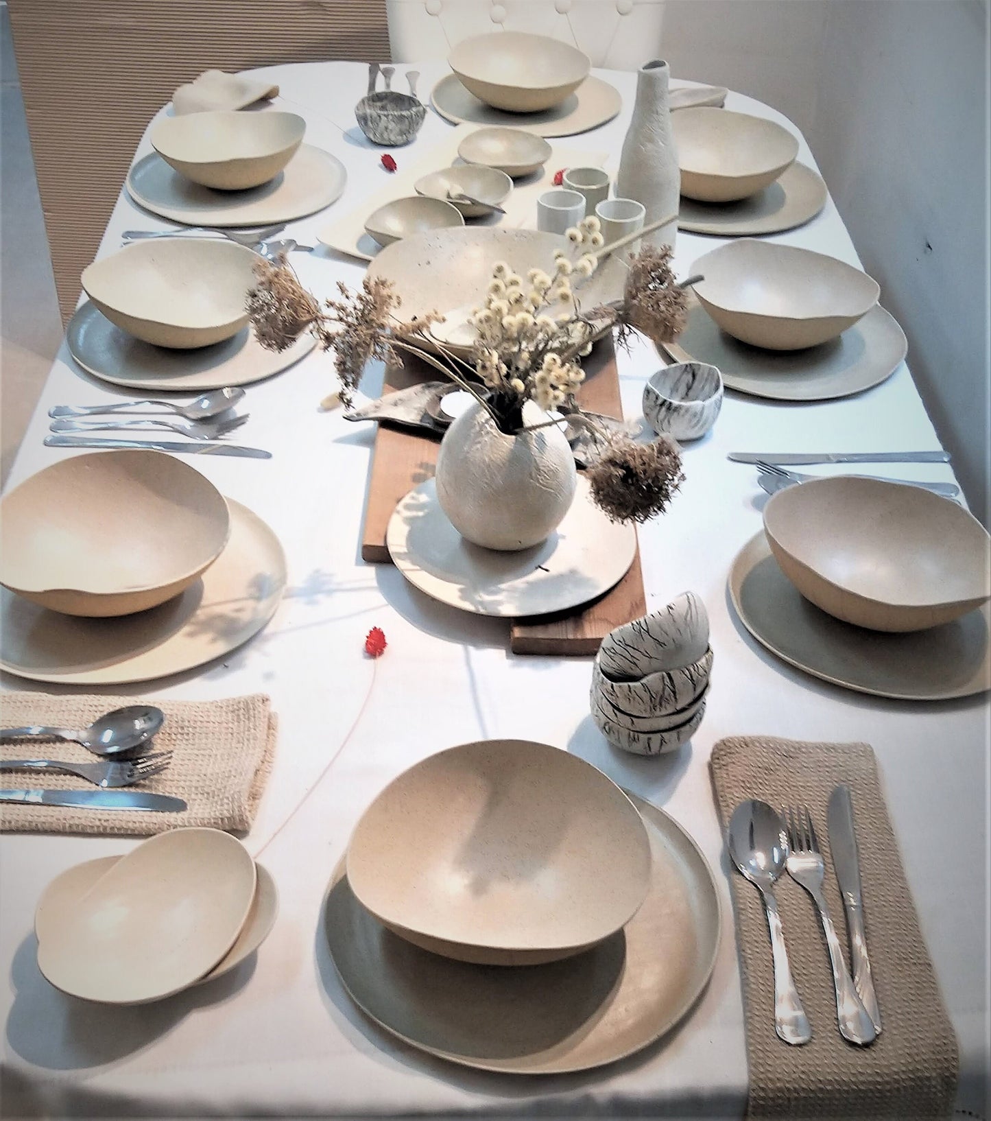 White Handmade Ceramic dinnerware set