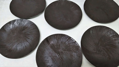 Rustic Black Ceramic Dinner Plates