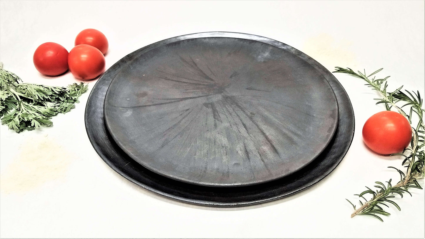 Black ceramic handmade tray