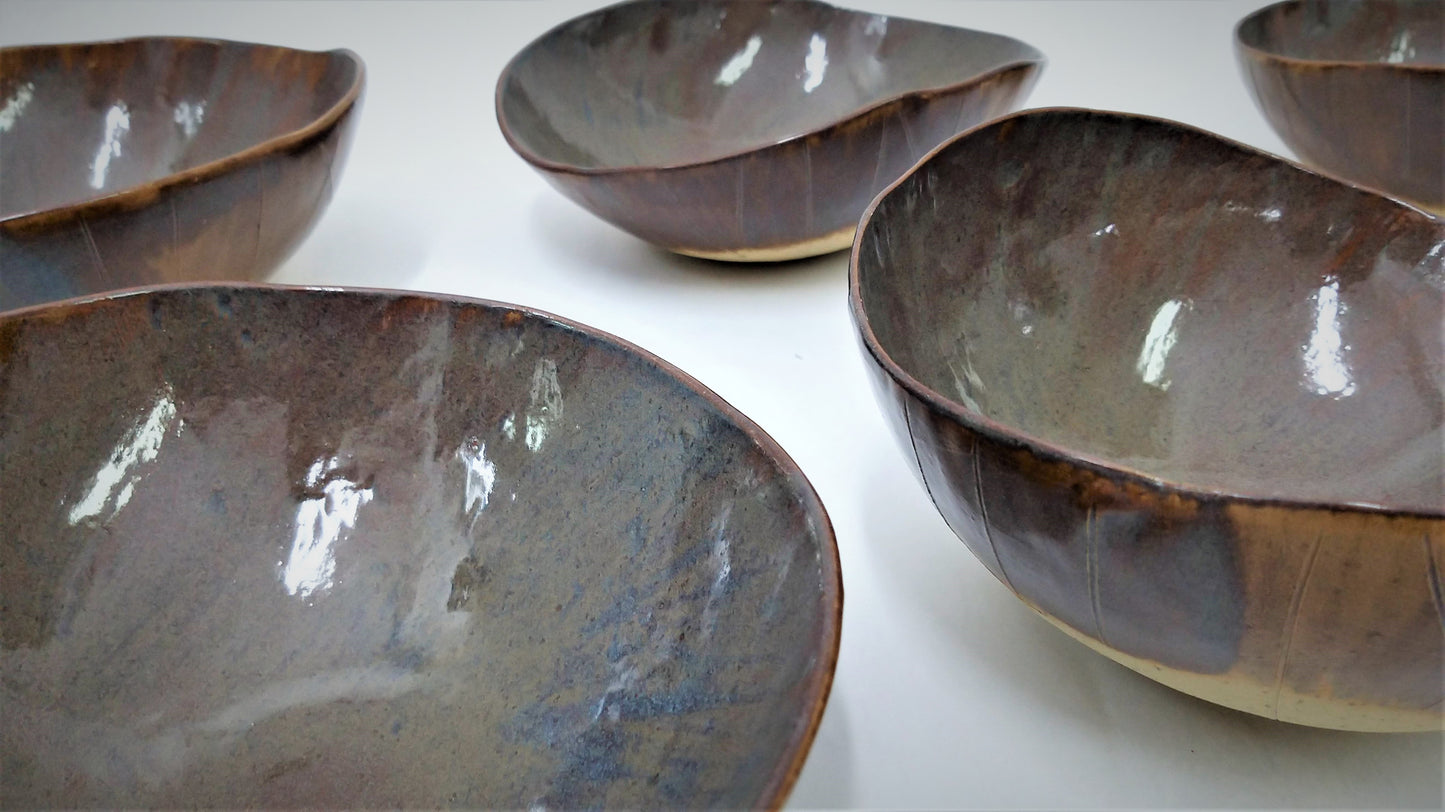six ceramic bowls