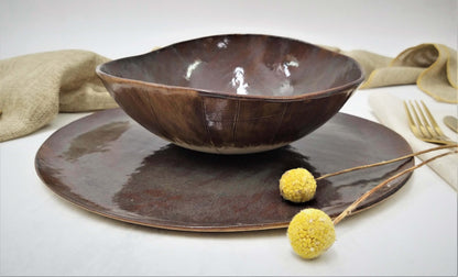 ceramic bowl on a plate