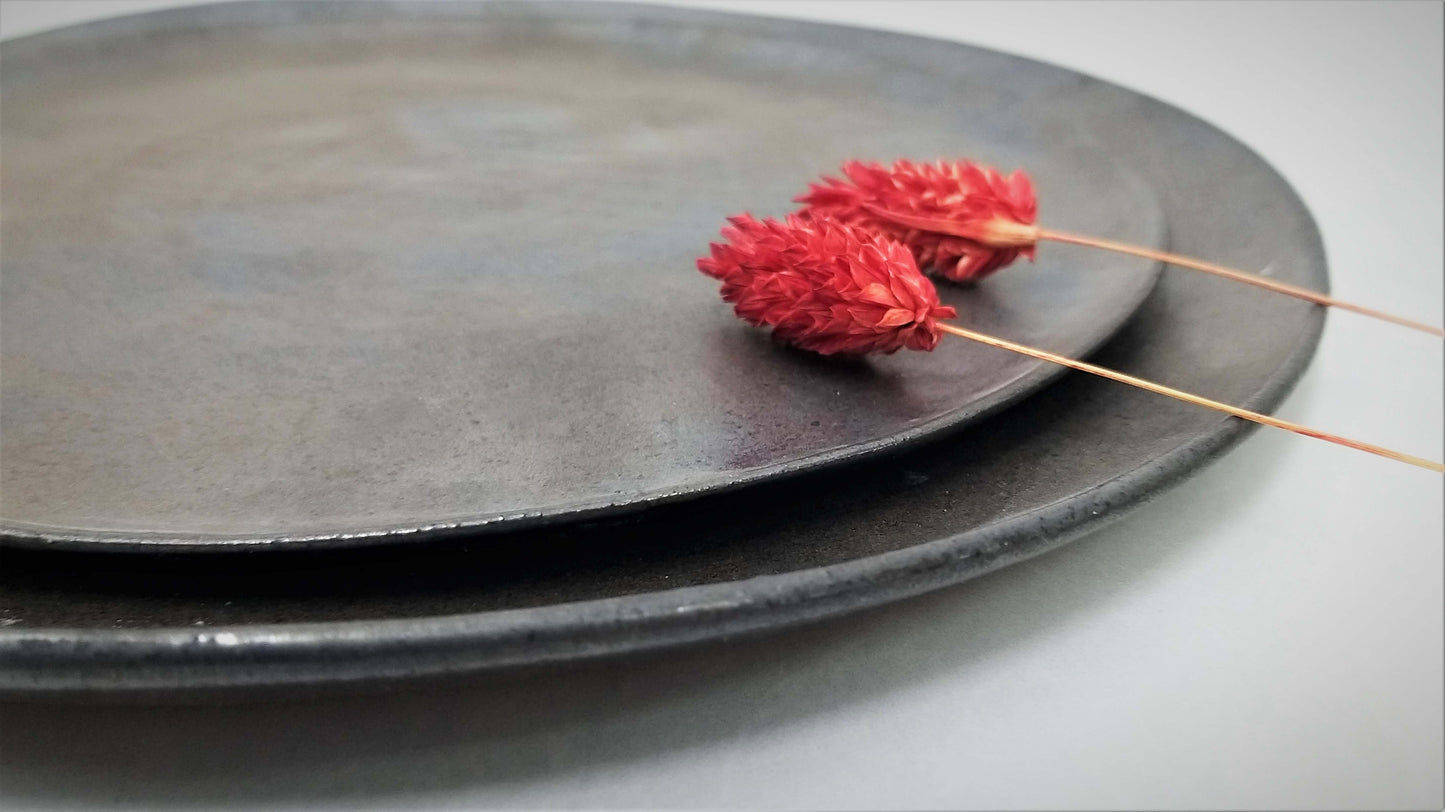 Ceramic handmade black plates