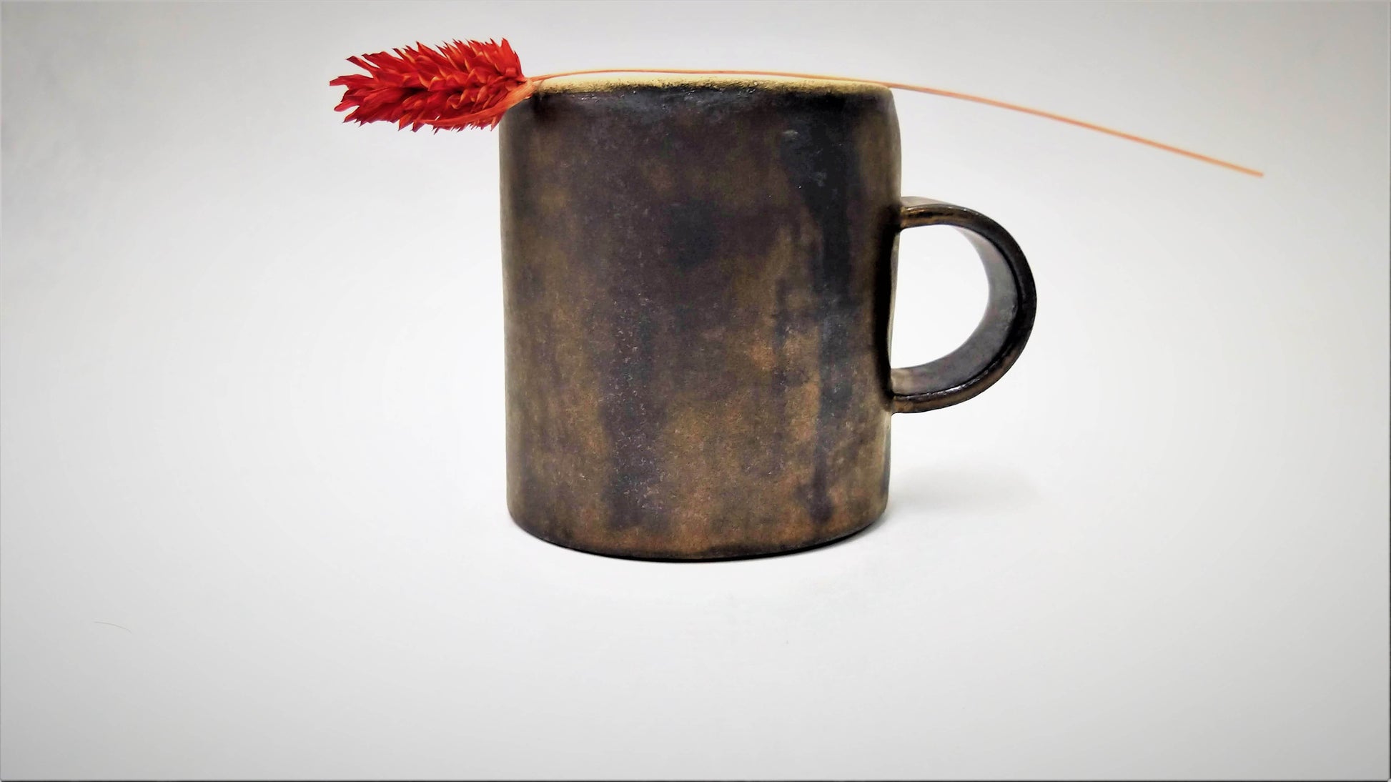 Ceramic Coffee Mug, Handmade Pottery Mug, Bronze Coffee Mug