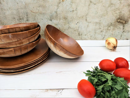 Rustic Stoneware Brown Dinnerware Set - A Modern Ceramic Dish Set