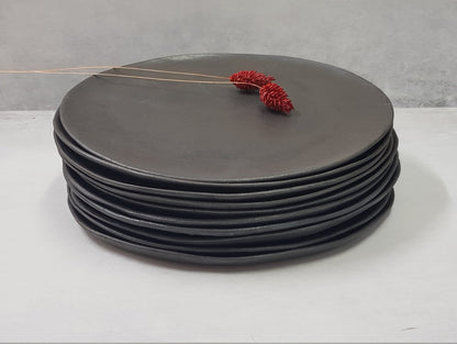 Black handmade ceramic plates