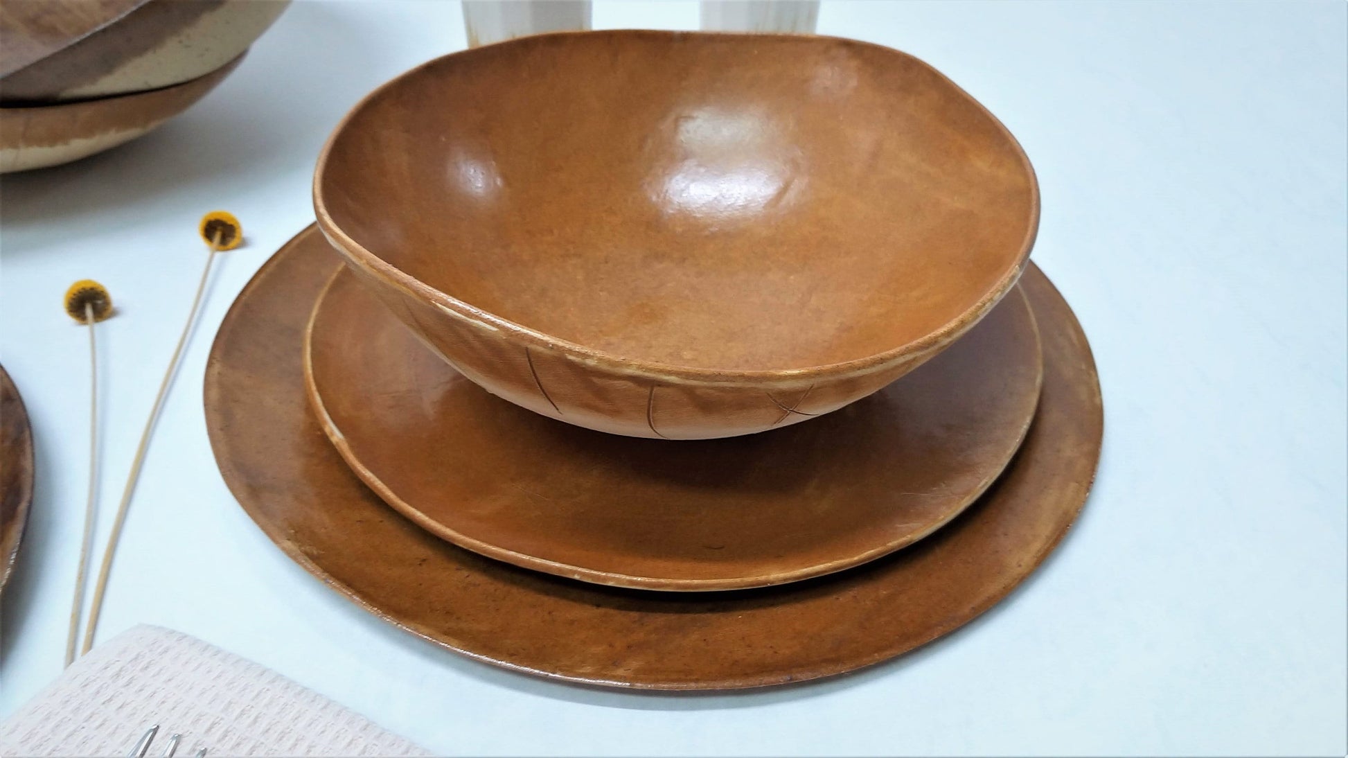 Handmade wabi sabi plate set